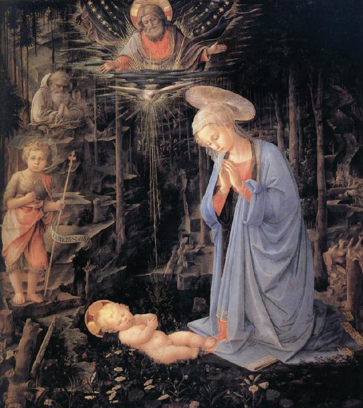 Fra Filippo Lippi The Adoration of the Infant Jesus Sweden oil painting art
